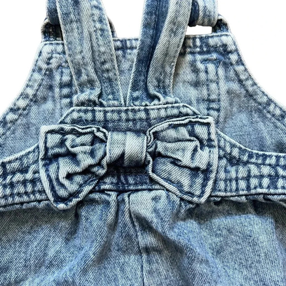 Vintage Jerrett Denim Embroidered Bubble Bib Overall Romper 12 Months - Picture 6 of 7